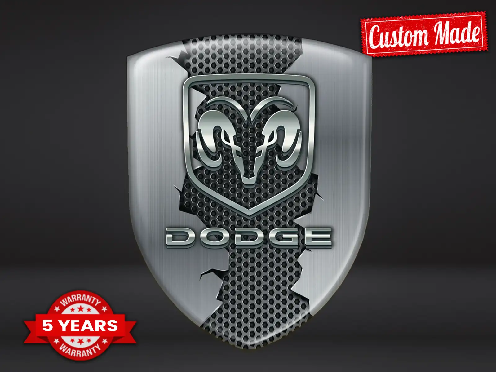 Dodge Custom Dome Aufkleber Premium Look Edler Sticker